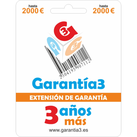 Extensión garantía 3 años Maximo 2000 euros