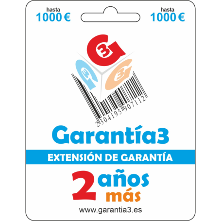 Extensión garantía 2 años Maximo 1000 euros