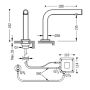 Esquema de medidas del grifo electrónico de lavabo TRES MAX 0614470