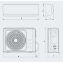 Esquema de medidas Ariston ALYS R32 C 35 MUDO